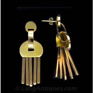 Retro Gold Fringe Earrings