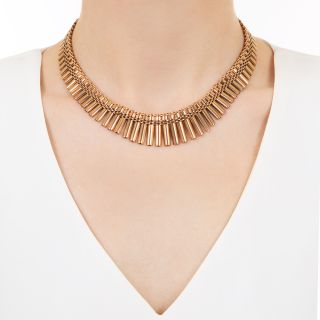 Retro Gold Fringe Necklace