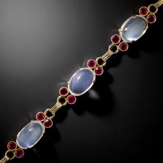 Retro Moonstone and Ruby Bracelet - 5
