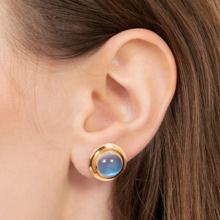 Retro Moonstone Cat's Eye Stud Earrings