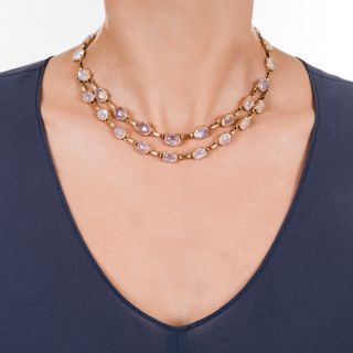 Retro Moonstone Necklace