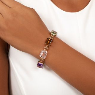 Retro Multi-Gemstone Bracelet 