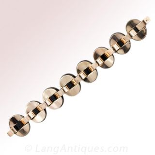 Retro Oval Link 'Wave' Bracelet