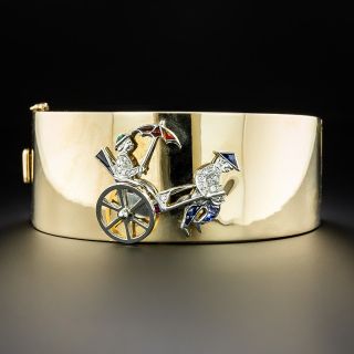 Retro Rickshaw Wide Bangle Bracelet  - 5