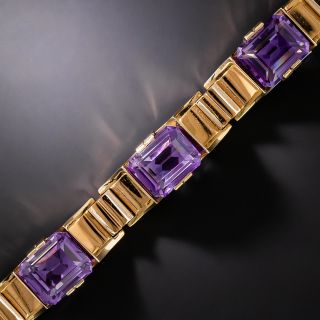Retro Rose Gold Amethyst Bracelet - 3