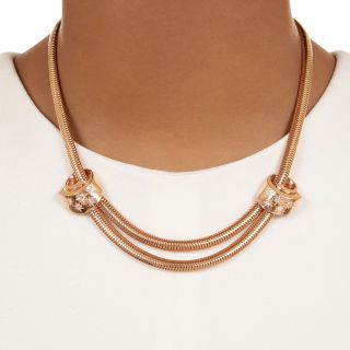 Retro Rose Gold and Diamond Necklace