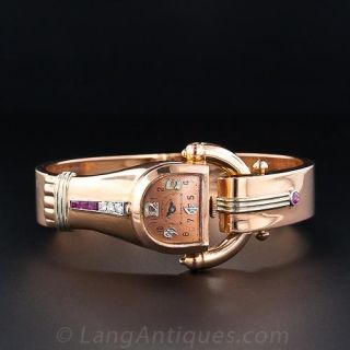Retro Rose Gold  Bangle Watch