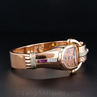 Retro Rose Gold  Bangle Watch