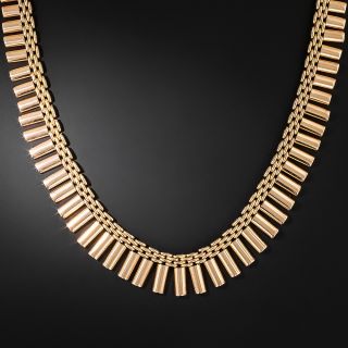 Retro Rose Gold Fringe Necklace - 2