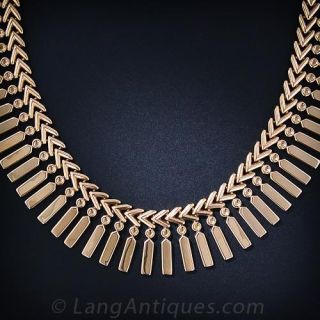 Retro Rose Gold Fringe Necklace