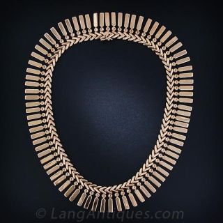 Retro Rose Gold Fringe Necklace