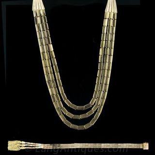 Retro Rose Gold Necklace and Bracelet Suite Main View