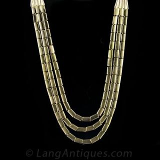 Retro Rose Gold Necklace and Bracelet Suite
