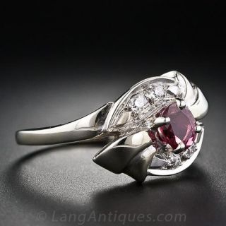 Retro Ruby and Diamond Ring