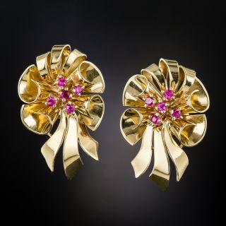 Retro Ruby* Bow Earrings - 3