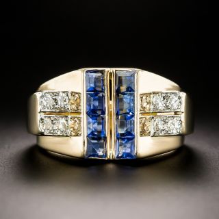 Retro Sapphire and Diamond Ring - 2