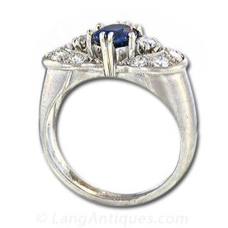 Retro Sapphire and Diamond Ring