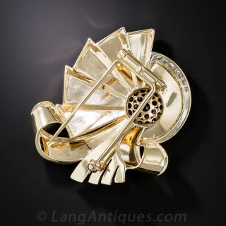 Retro Sapphire and Diamond Brooch