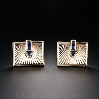 Retro Sapphire Cufflinks