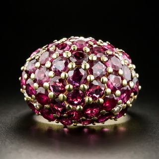 Retro Style Ruby Dome Ring - 2