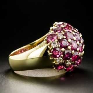 Retro Style Ruby Dome Ring