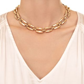 Retro Tank Tread Link Necklace