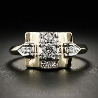 Retro Two-Tone Diamond Ring