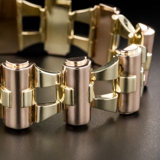 Retro Two-Tone Rose and Yellow Gold Bracelet 