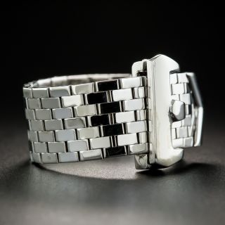 Retro White Gold Buckle Ring