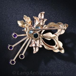 Retro Zircon and Amethyst Pin