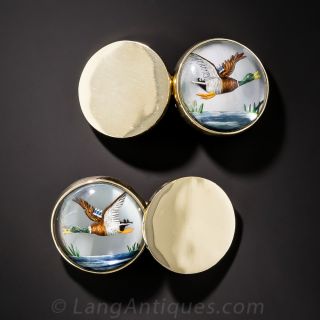 Reverse Crystal Mallard Cufflinks