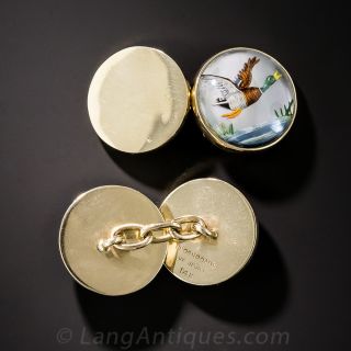 Reverse Crystal Mallard Cufflinks