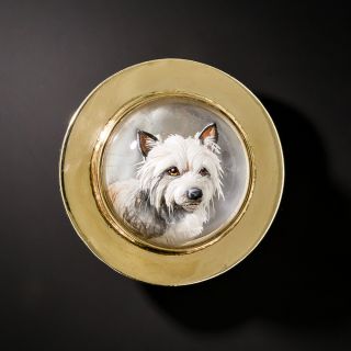 Reverse Crystal 'Westie' Brooch - 1