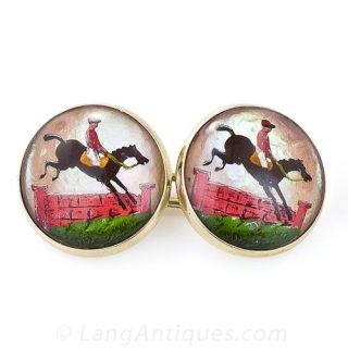 Reverse Intaglio Equestrian Cufflinks