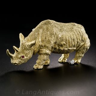 Rhinoceros Brooch 