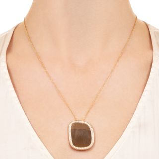 Roberto Coin "Black Jade Collection" Diamond 18K Pendant, Italian