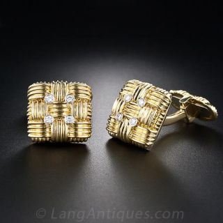 Roberto Coin  Diamond and Ruby Cufflinks