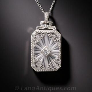 Rock Crystal Quartz and Diamond Necklace