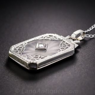 Rock Crystal Quartz and Diamond Necklace