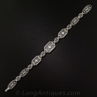 Rock Quartz Crystal and Diamond Bracelet by Kohn of New Jersey
