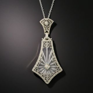 Rock Quartz Crystal Diamond Necklace - 2
