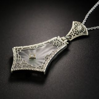 Rock Quartz Crystal Diamond Necklace