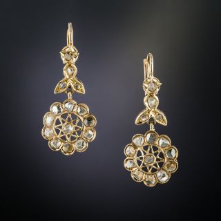 Rose-Cut Diamond Dangle Earrings - 2