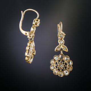 Rose-Cut Diamond Dangle Earrings