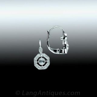 Rose Cut Diamond Drop Earrings