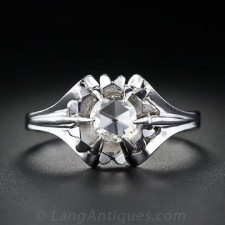 Rose Cut Diamond Solitaire Ring