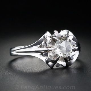 Rose Cut Diamond Solitaire Ring