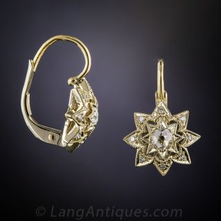 Rose-Cut Diamond Star Earrings