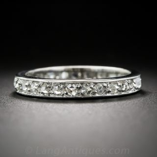 Rose-Cut Platinum Diamond Eternity Band