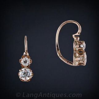 Rose Gold Antique Diamond Earrings